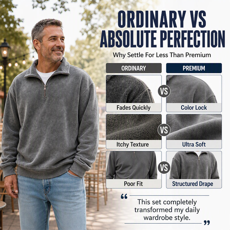 Men's Casual Quarter-Zip Sweatshirt
