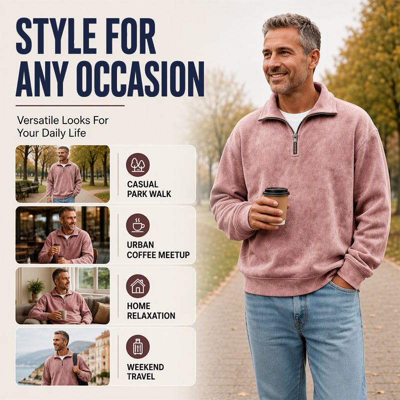 Men's Casual Quarter-Zip Sweatshirt