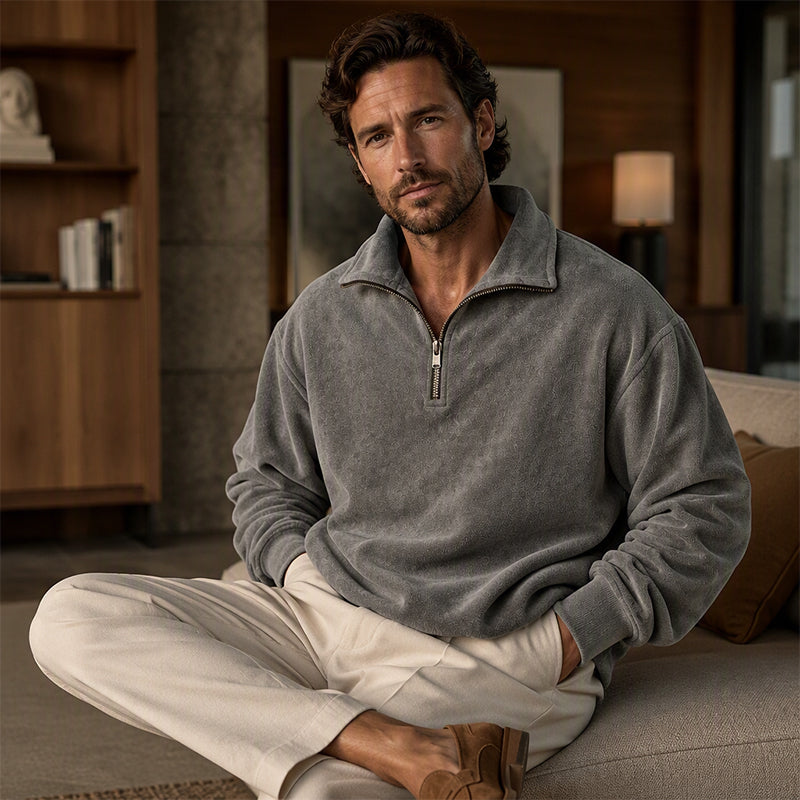 Men's Casual Quarter-Zip Sweatshirt