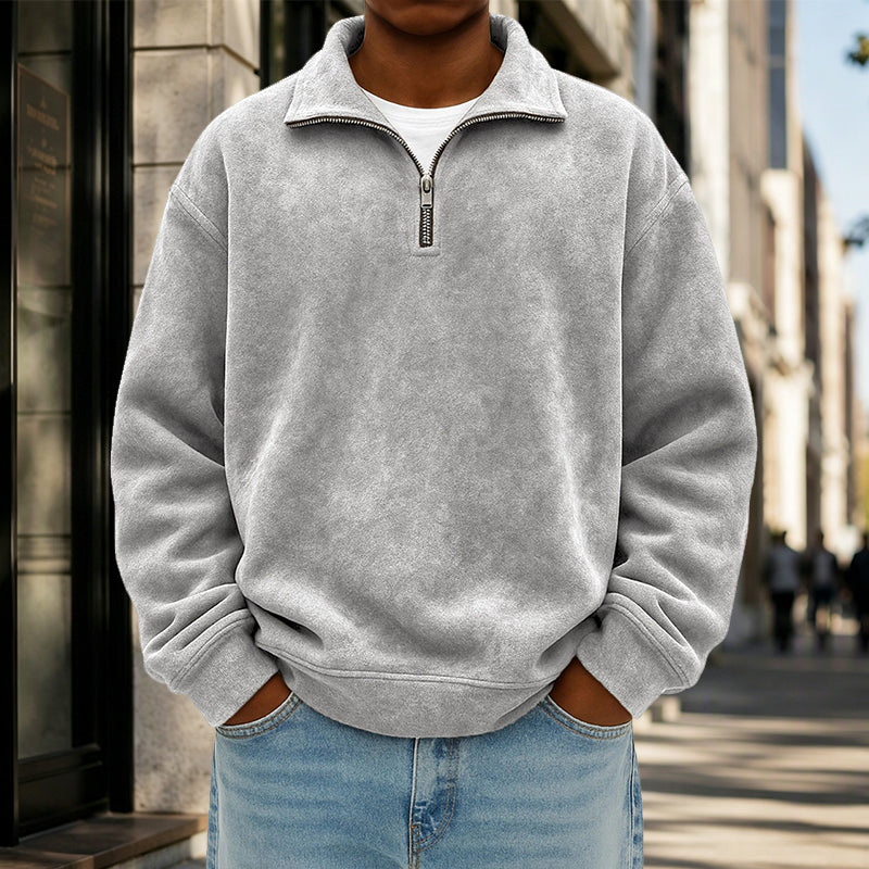 Men's Casual Quarter-Zip Sweatshirt