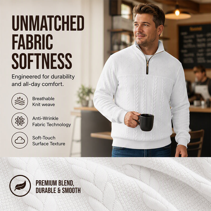 Men's Casual Jacquard Half-Zip Sweatshirt