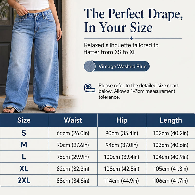 Women's Vintage Blue Wide-Leg Jeans