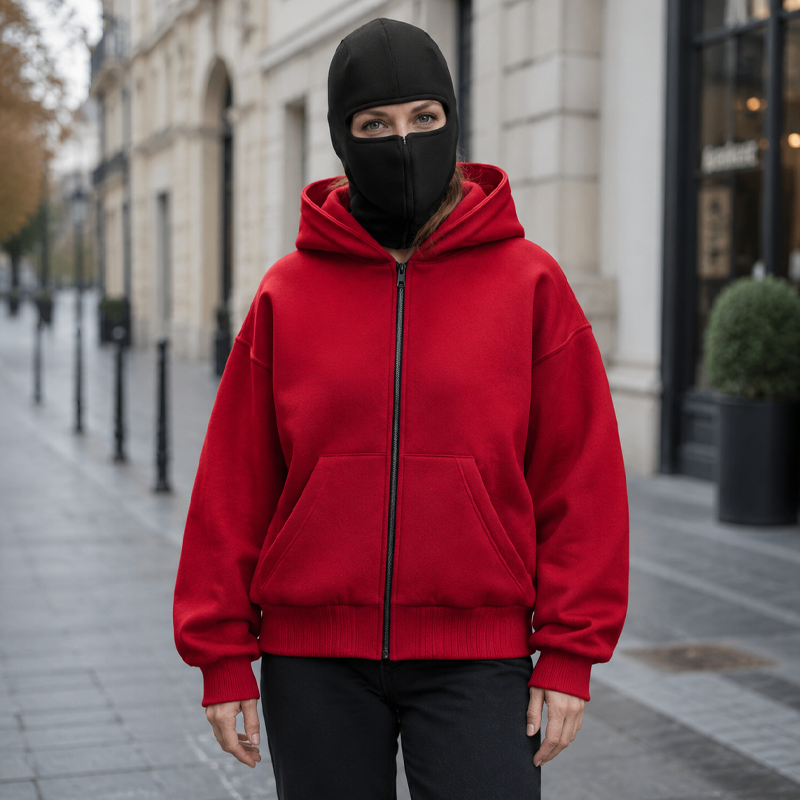 Unisex Balaclava Zip-Up Hooded Jacket