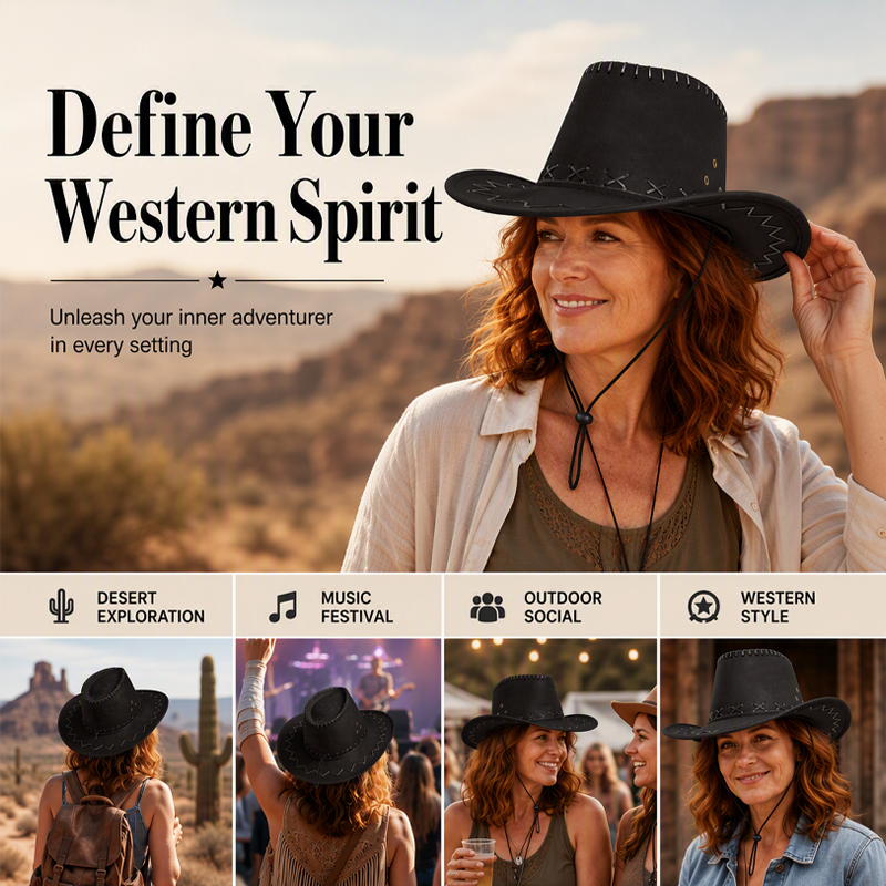 Unisex Denim Western Cowboy Hat