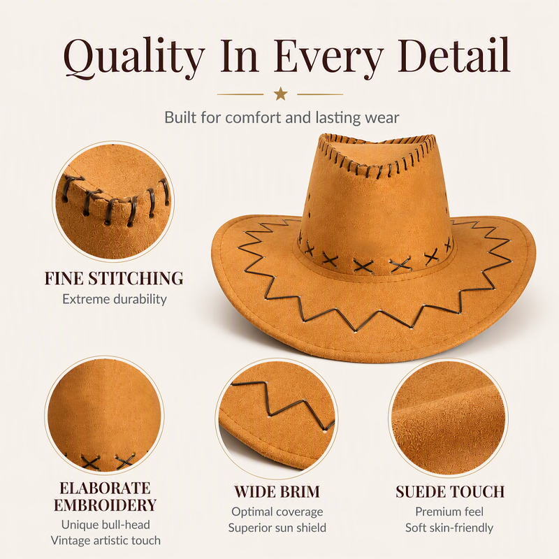 Unisex Denim Western Cowboy Hat
