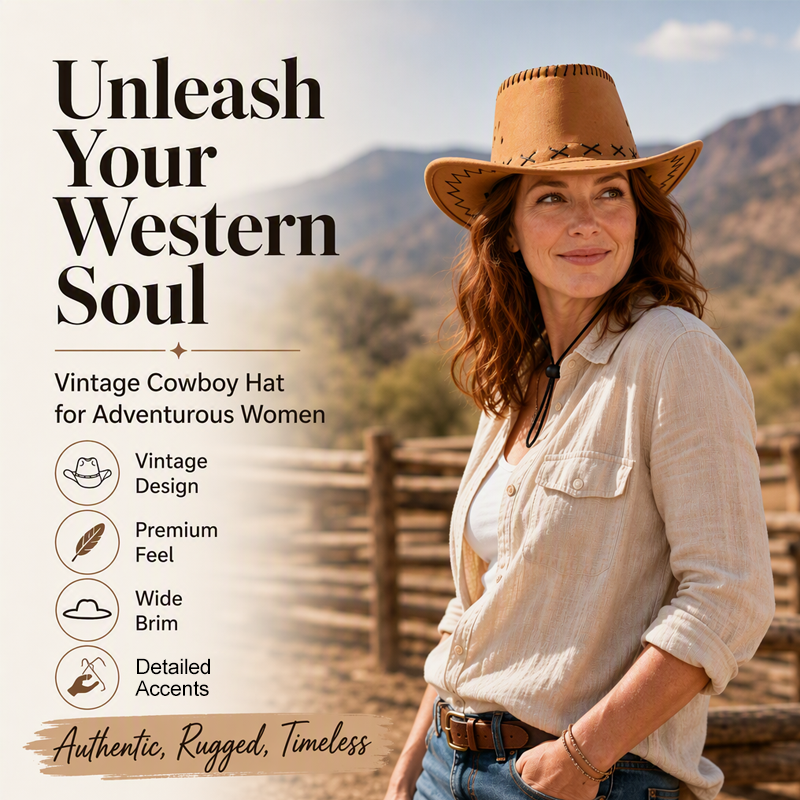 Unisex Denim Western Cowboy Hat
