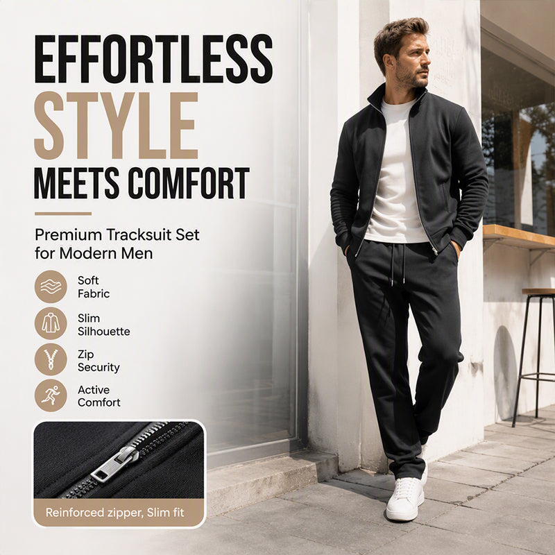 Men's Casual Jacket & Pants 2-Piece Set