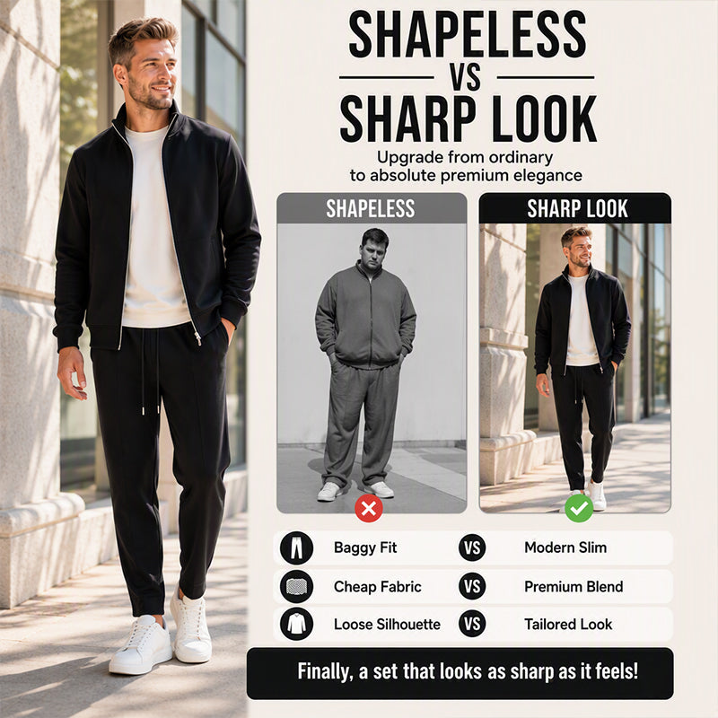 Men's Casual Jacket & Pants 2-Piece Set
