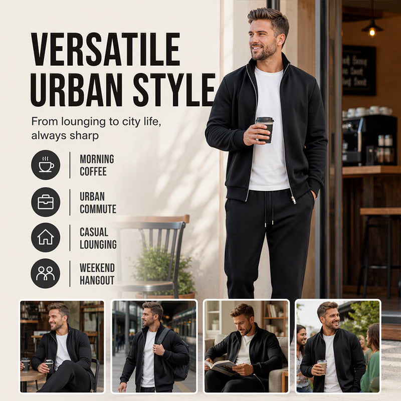 Men's Casual Jacket & Pants 2-Piece Set