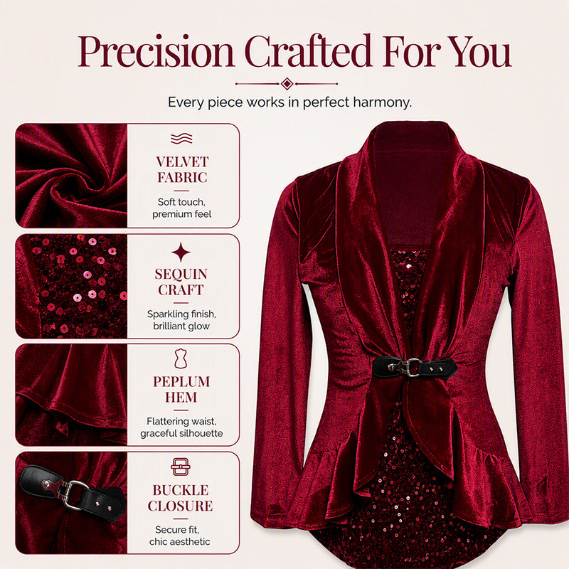 Women's Spliced Faux Two Piece Velvet Top