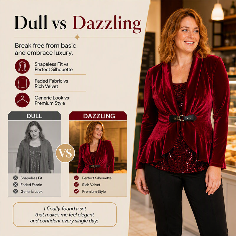 Women's Spliced Faux Two Piece Velvet Top