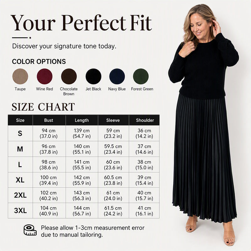 Women's Round Neck Pleated Maxi Dress