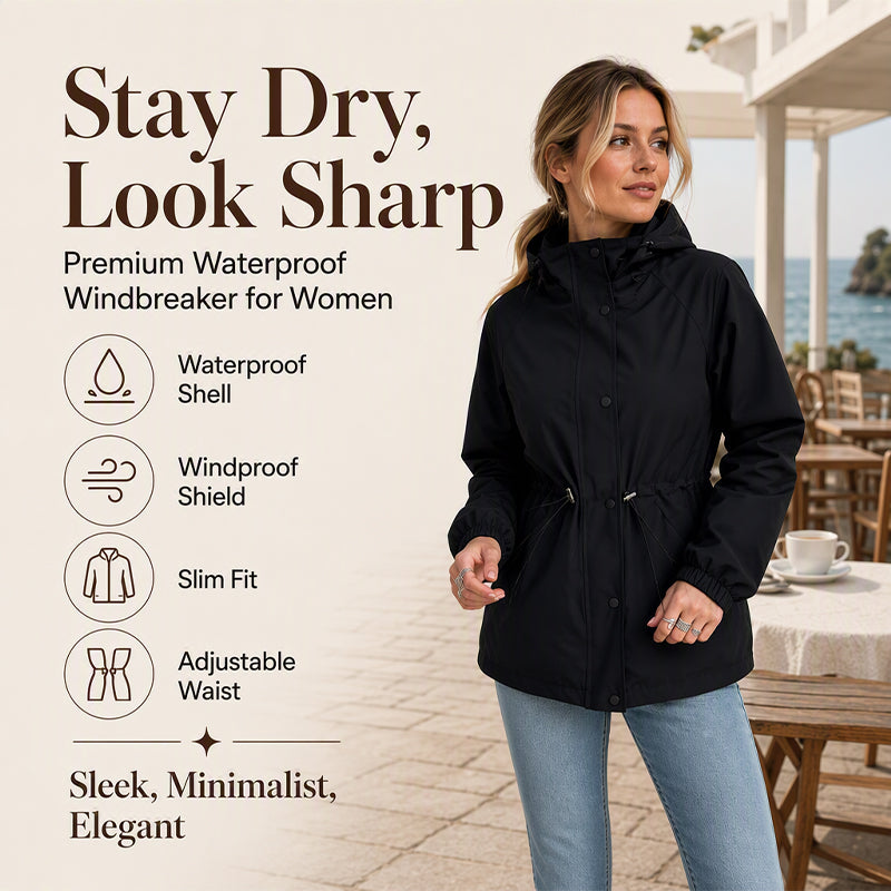Women's Versatile Waterproof Hooded Jacket