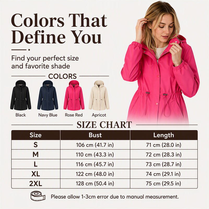 Women's Versatile Waterproof Hooded Jacket