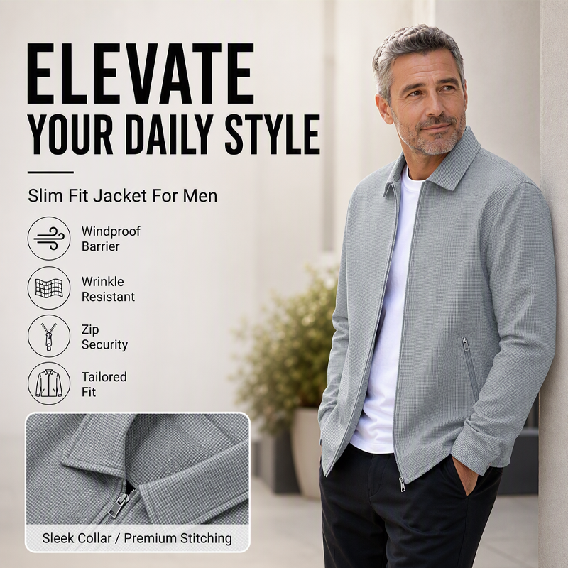 Men's Casual Slim Fit Zipper Jacket