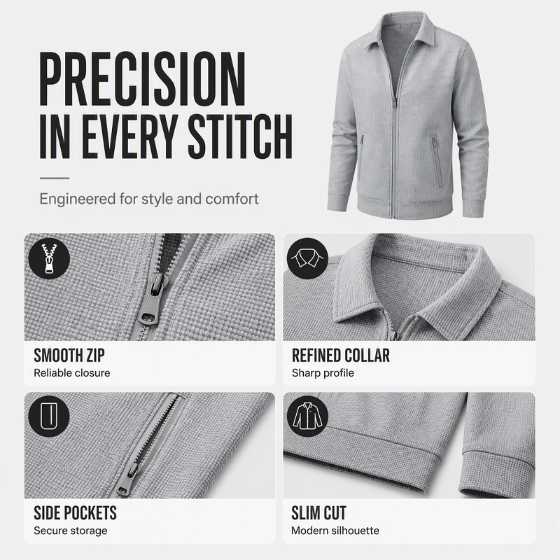 Men's Casual Slim Fit Zipper Jacket