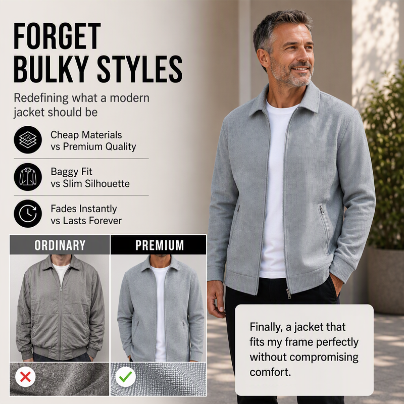 Men's Casual Slim Fit Zipper Jacket