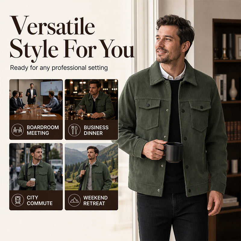 Men's Corduroy Button-Down Jacket