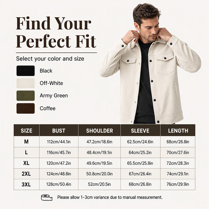 Men's Corduroy Button-Down Jacket