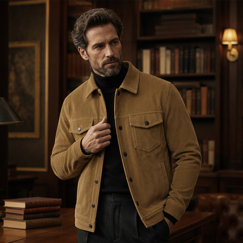 Men's Corduroy Button-Down Jacket