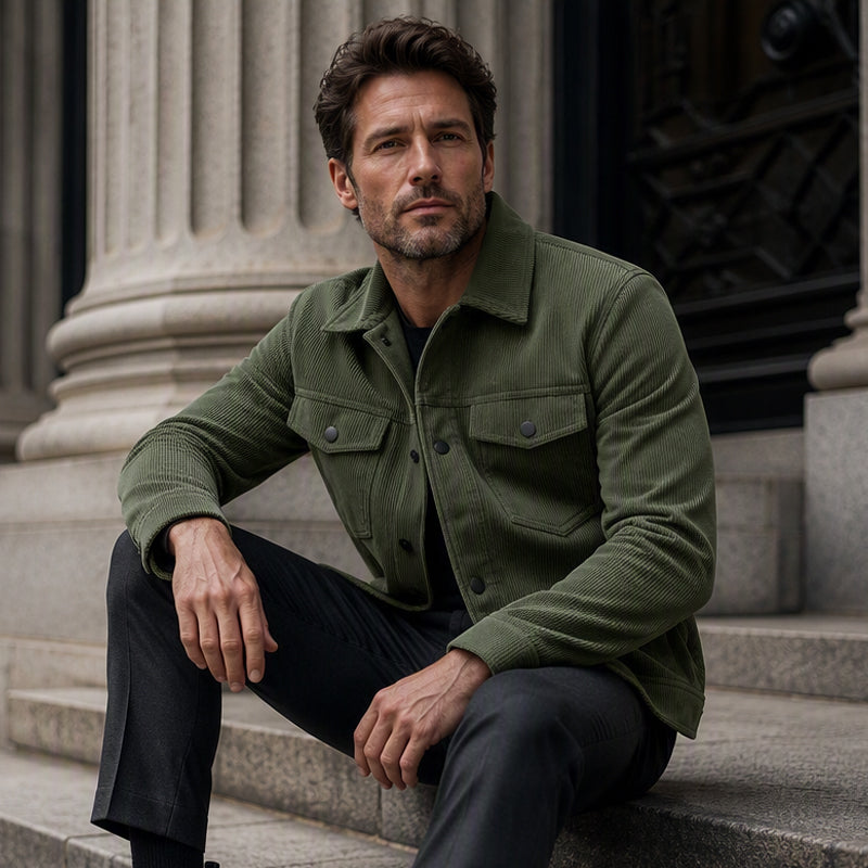 Men's Corduroy Button-Down Jacket