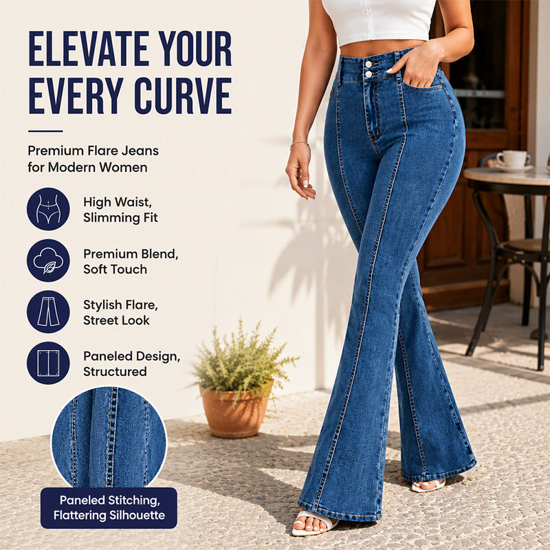 Women's Stretch High Waisted Flare Jeans
