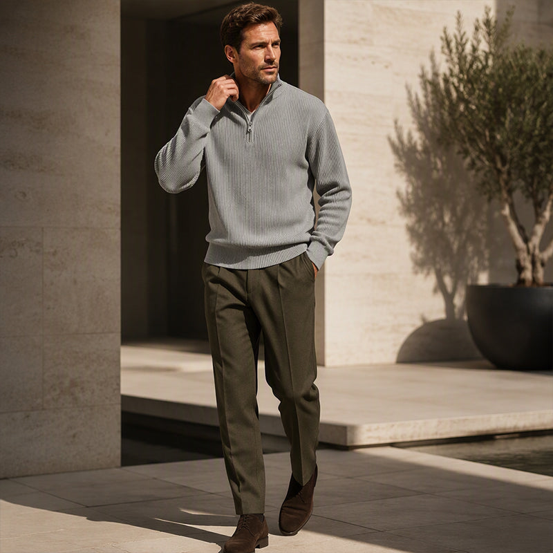 Men's Quarter Zip Corduroy Sweatshirt