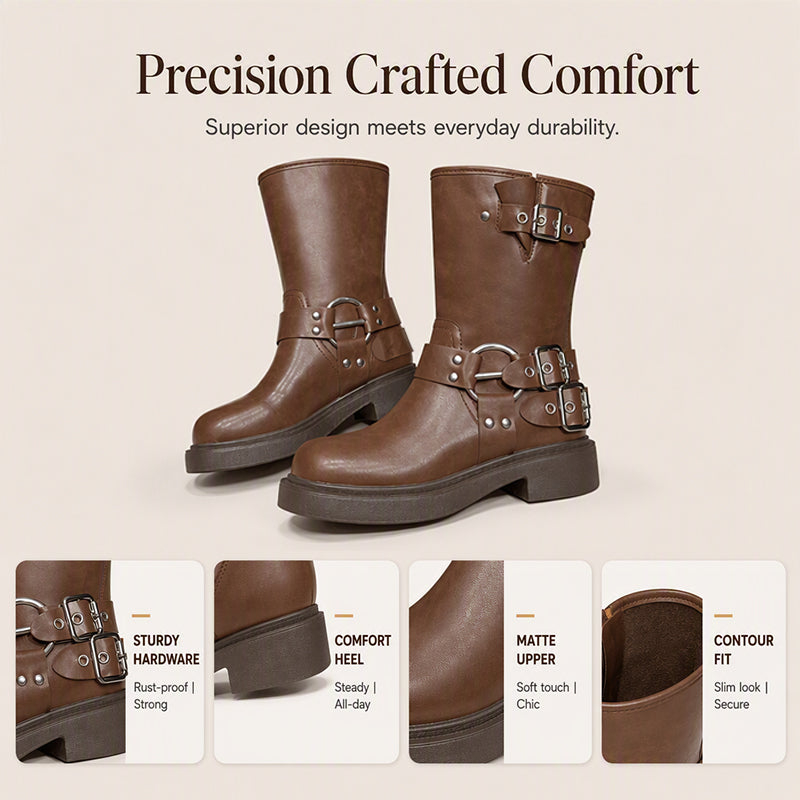 Women's Chunky Heel Martin Boots