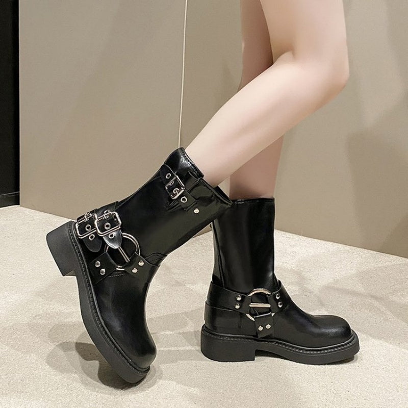 Women's Chunky Heel Martin Boots