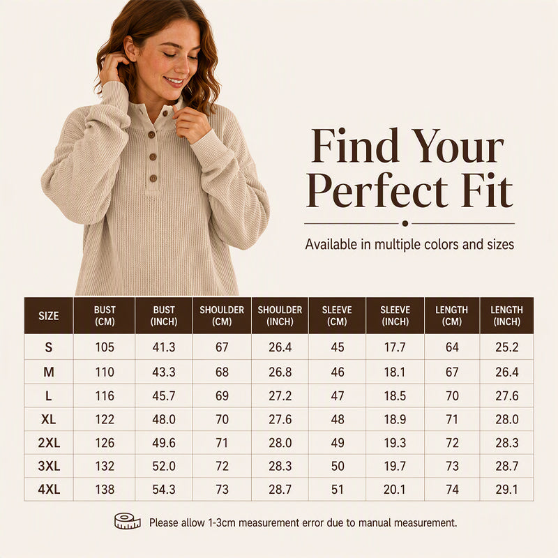 Women's Waffle Knit Henley Sweatshirt