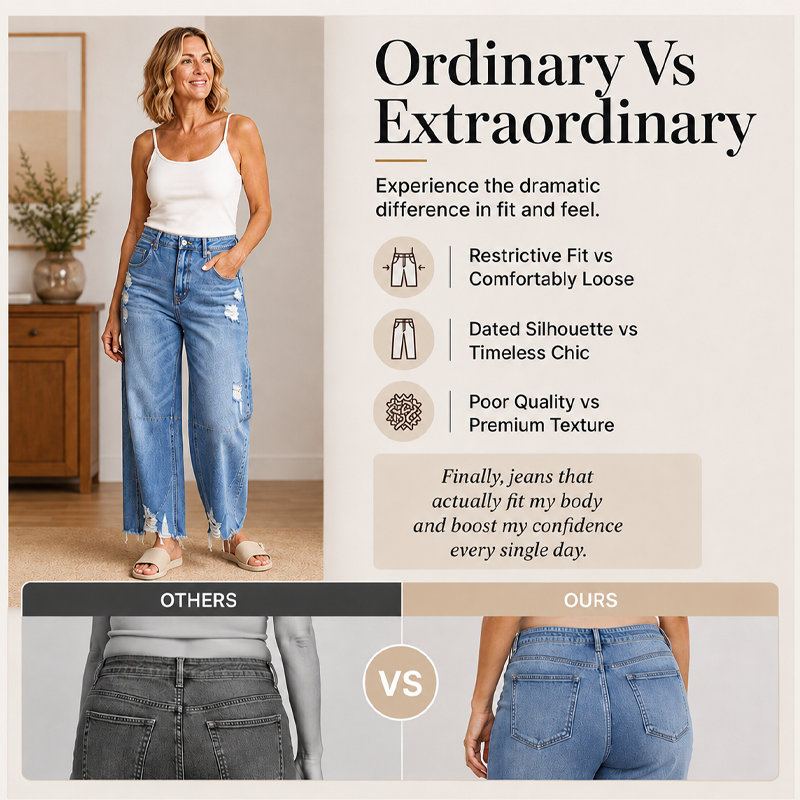 Women's Casual Distressed Wide Leg Jeans