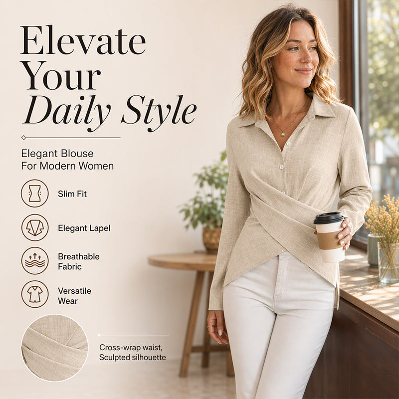 Women's Chic Wrap Tie Waist Shirt