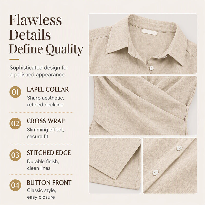 Women's Chic Wrap Tie Waist Shirt