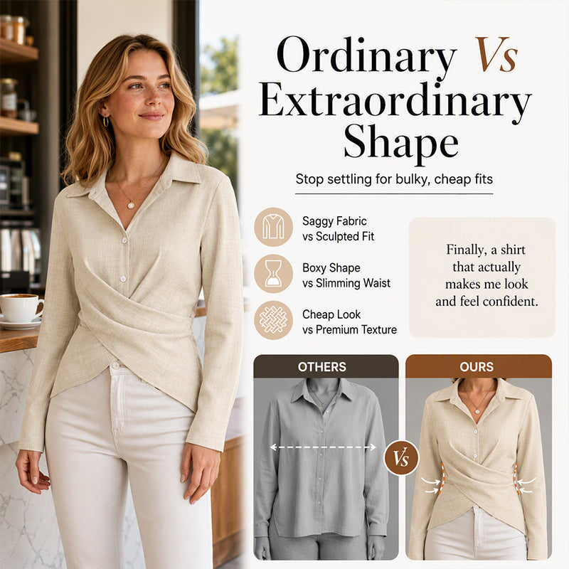 Women's Chic Wrap Tie Waist Shirt