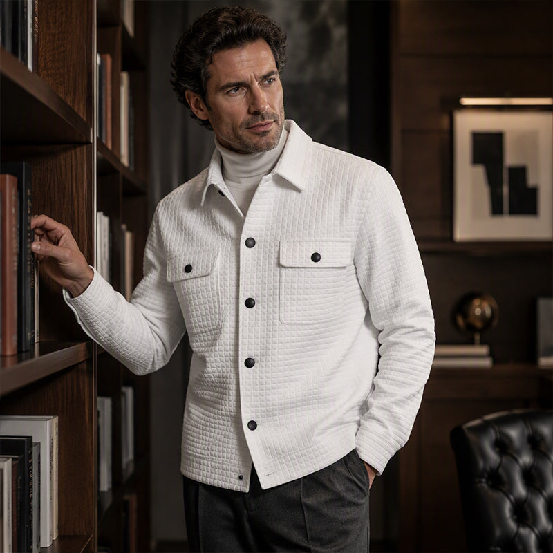Men's Casual Waffle Textured Jacket