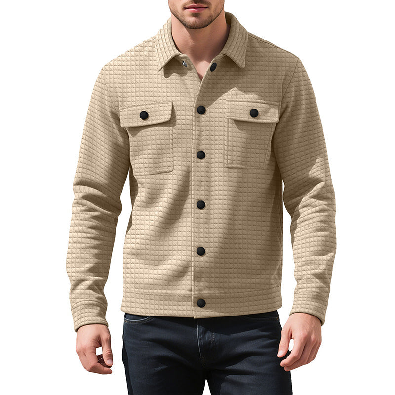 Men's Casual Waffle Textured Jacket