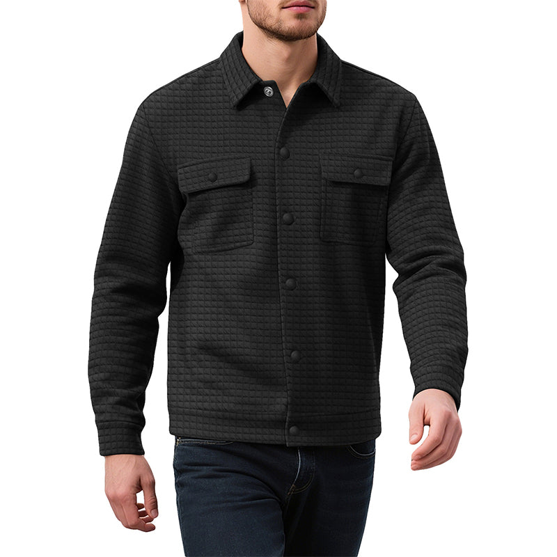 Men's Casual Waffle Textured Jacket
