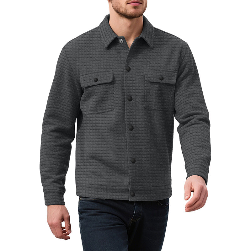 Men's Casual Waffle Textured Jacket