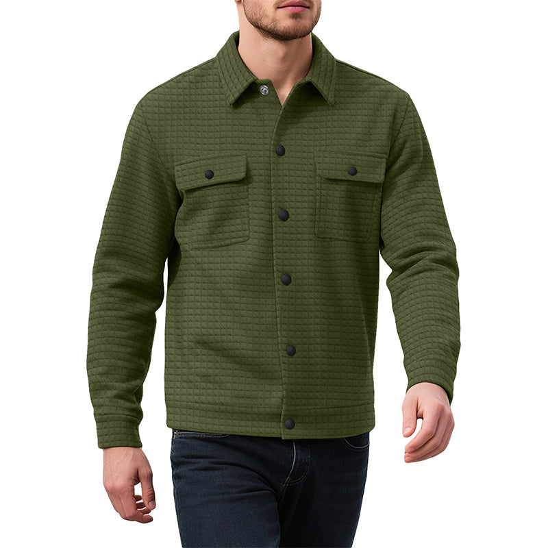 Men's Casual Waffle Textured Jacket