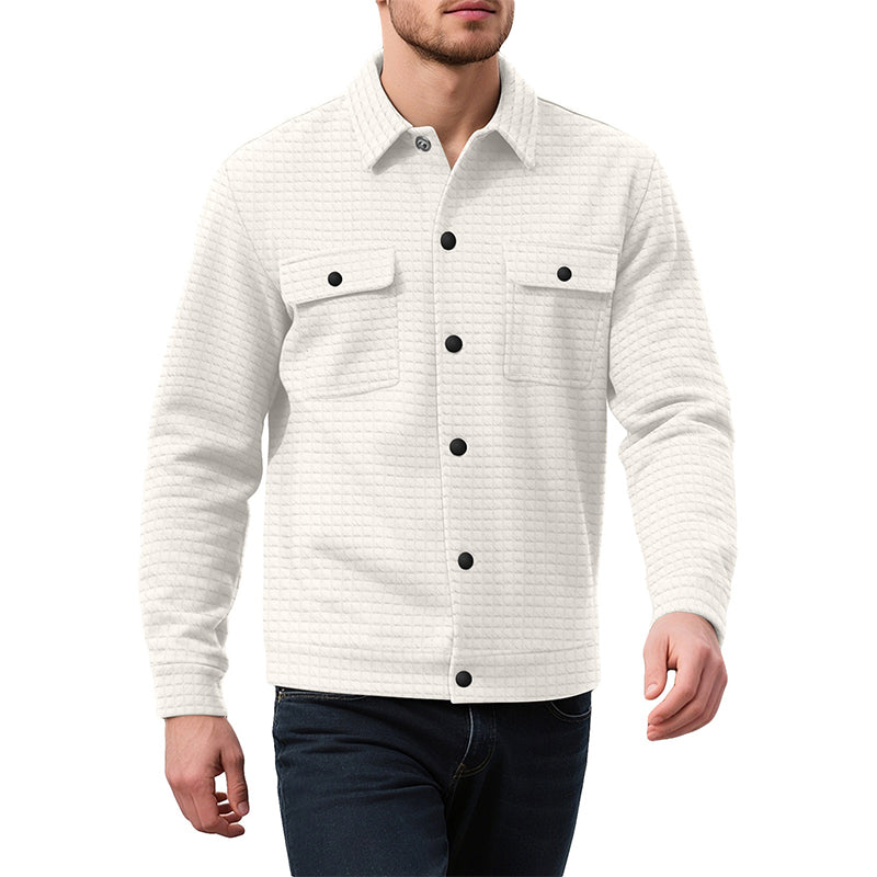 Men's Casual Waffle Textured Jacket