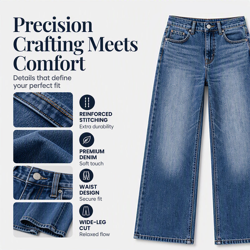 Women's Retro High-Waisted Wide-Leg Jeans