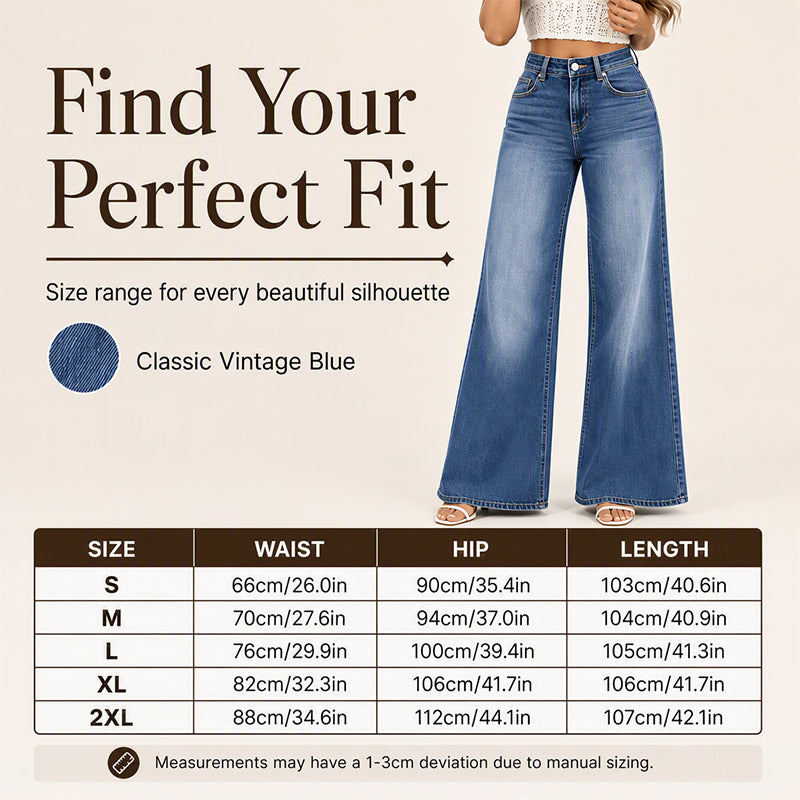 Women's Retro High-Waisted Wide-Leg Jeans