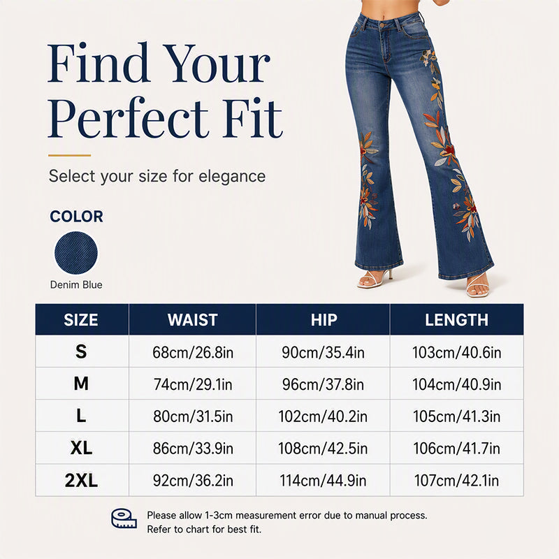 Women's Embroidered High-Rise Flare Jeans