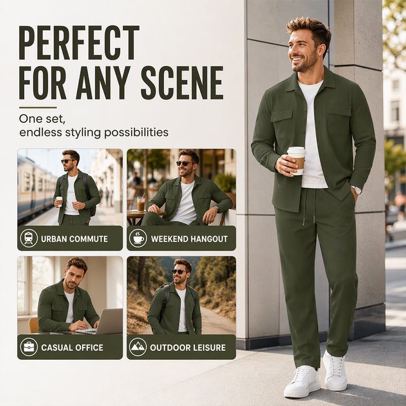Men's Casual Corduroy Jacket & Pants Set
