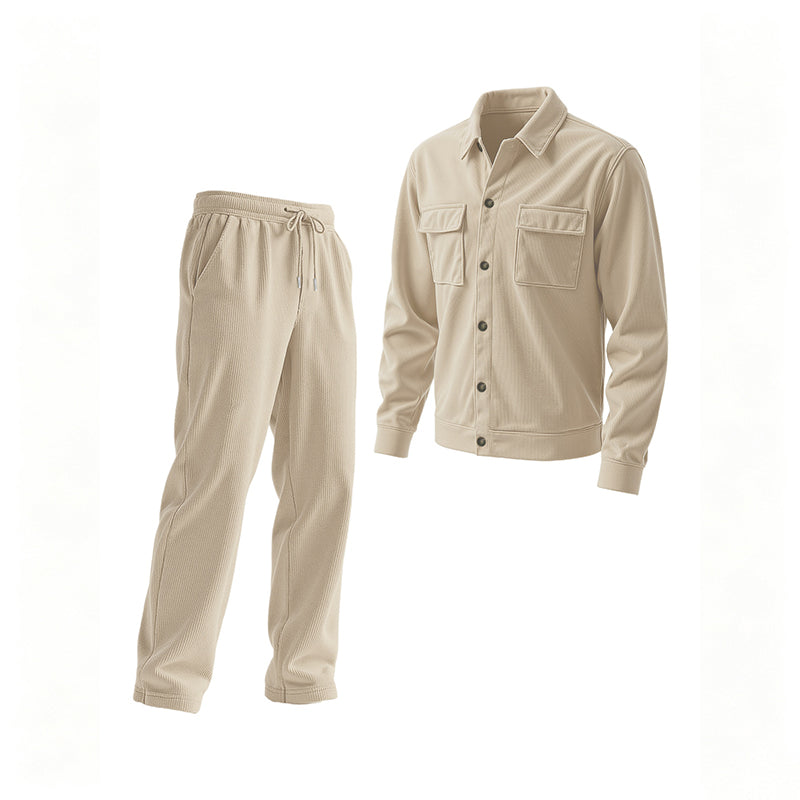 Men's Casual Corduroy Jacket & Pants Set