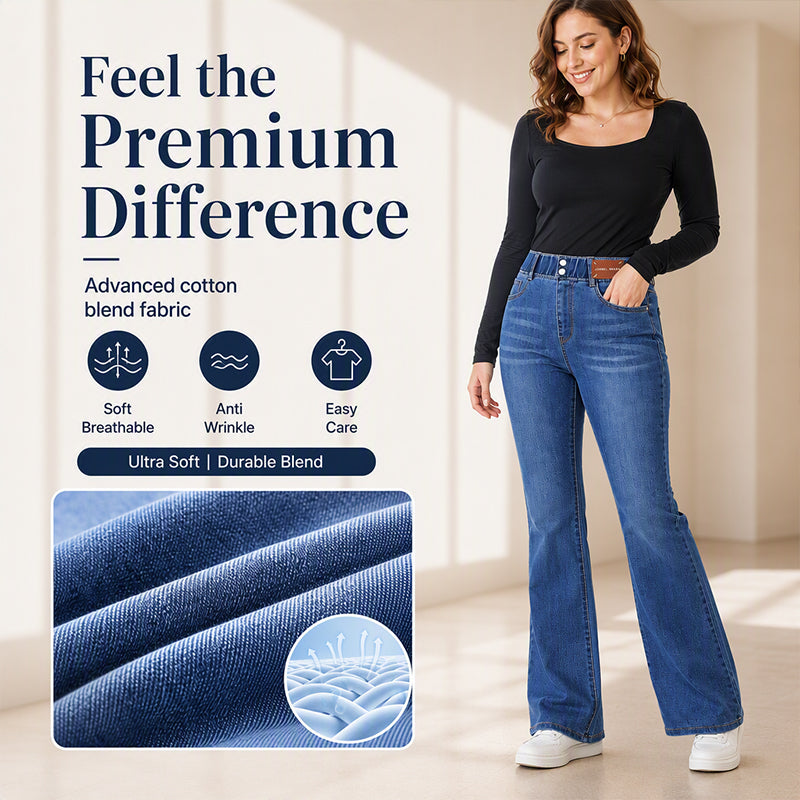 Women's High Elastic Waist Flare Jeans