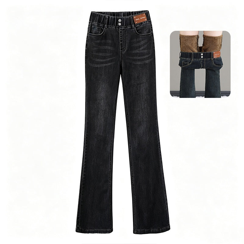 Women's High Elastic Waist Flare Jeans