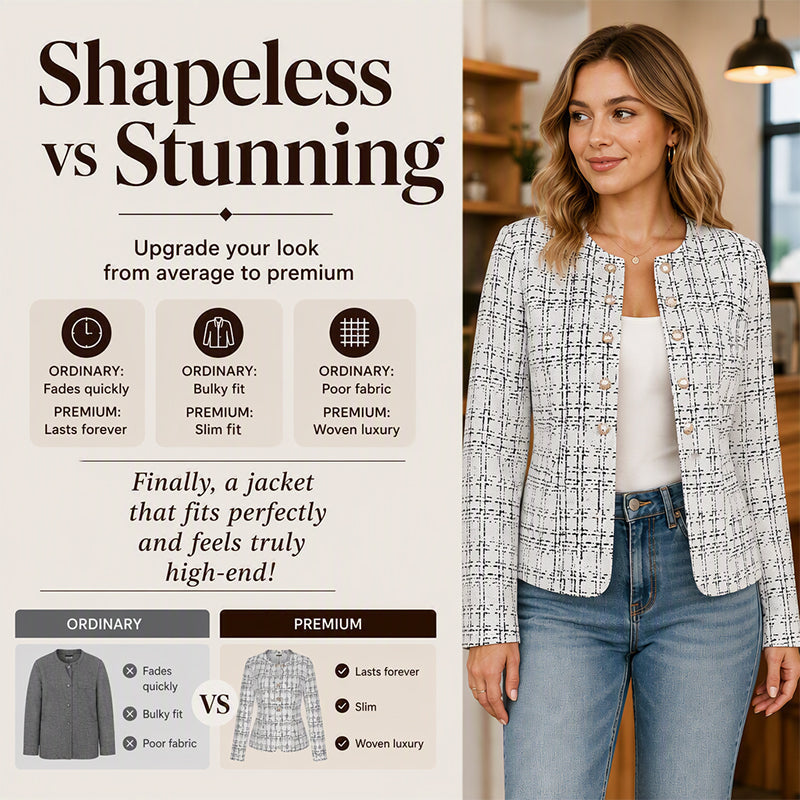 Women's Vintage Slim-Fit Tweed Jacket