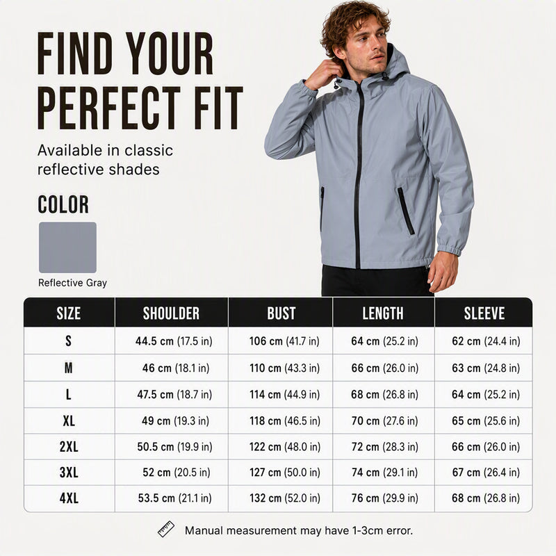 Men's Chic Reflective Hooded Jacket