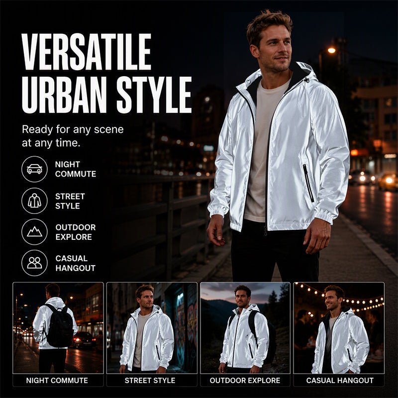 Men's Chic Reflective Hooded Jacket